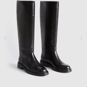 Urban Revivo Black Leather Knee Boots